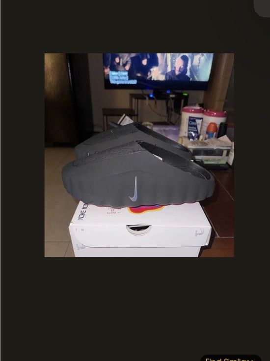 Nike Black Slip-On Loafers with Silver Swoosh - Picture 2 of 3